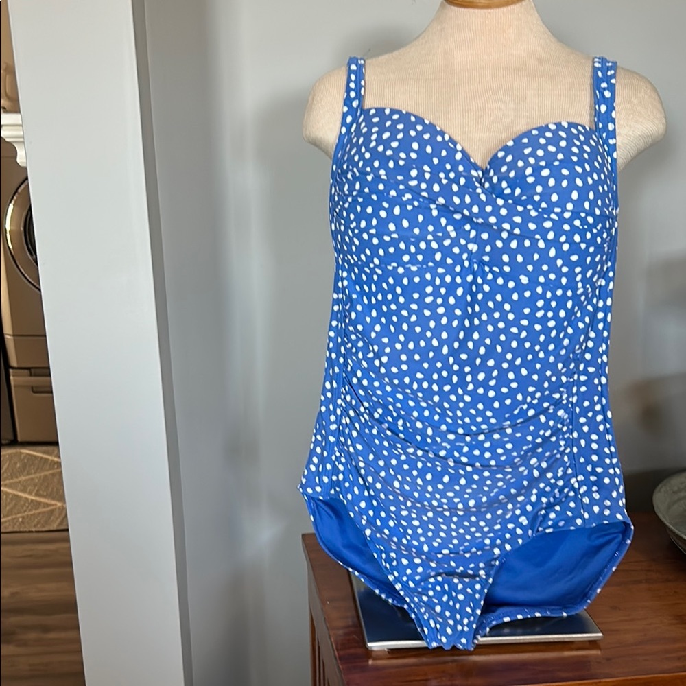 Blue Polka Dot Swimsuit